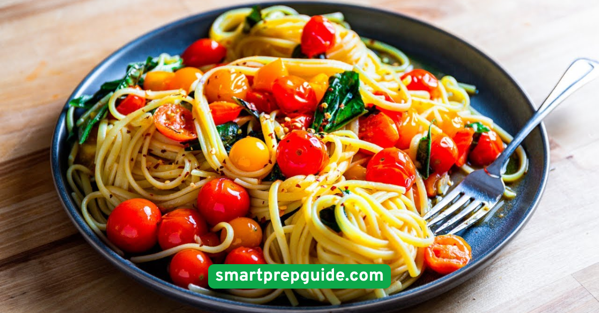Pasta with Pesto and Cherry Tomatoes
