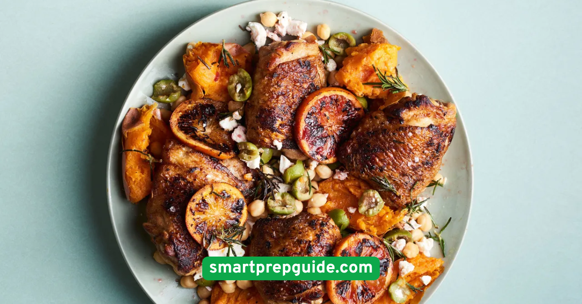 Baked Chicken Thighs with Sweet Potatoes
