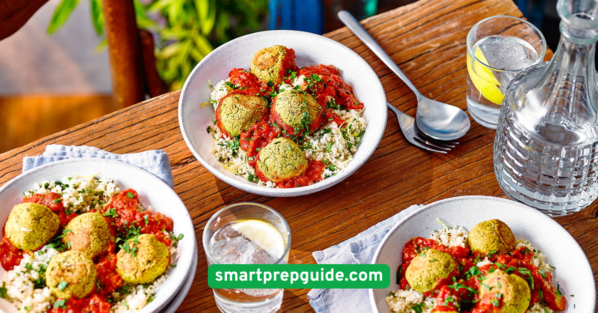 Baked Falafel with Couscous